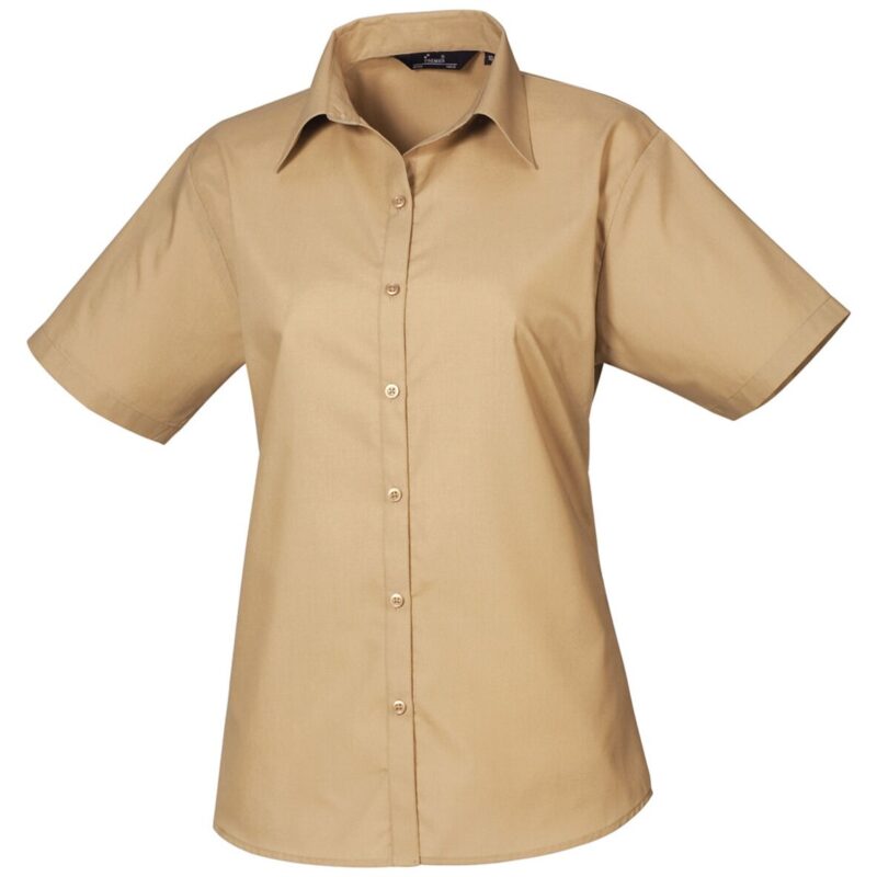 Premier Ladies Short Sleeve Poplin Blouse