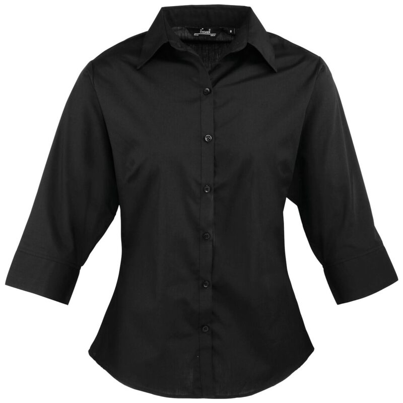 Premier Ladies 3/4 Sleeve Poplin Blouse