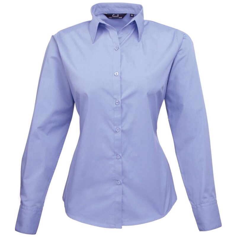 Premier Ladies Long Sleeve Poplin Blouse