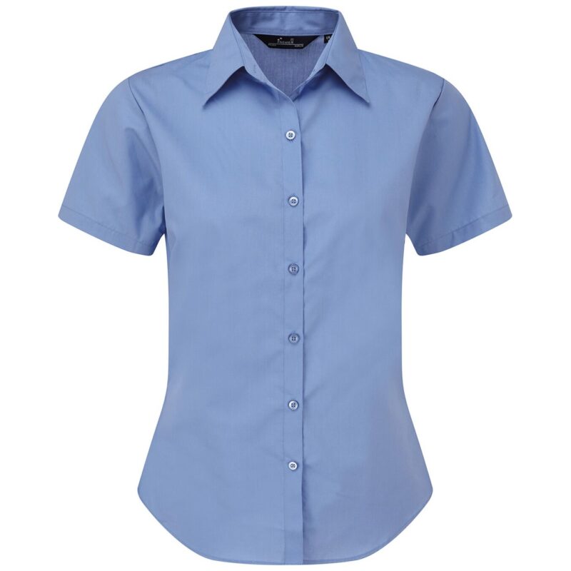 Premier Ladies Short Sleeve Poplin Blouse