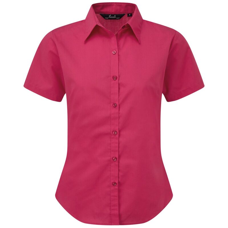 Premier Ladies Short Sleeve Poplin Blouse