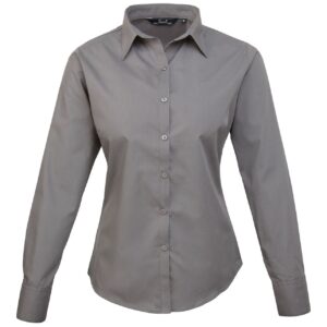 Premier Ladies Long Sleeve Poplin Blouse