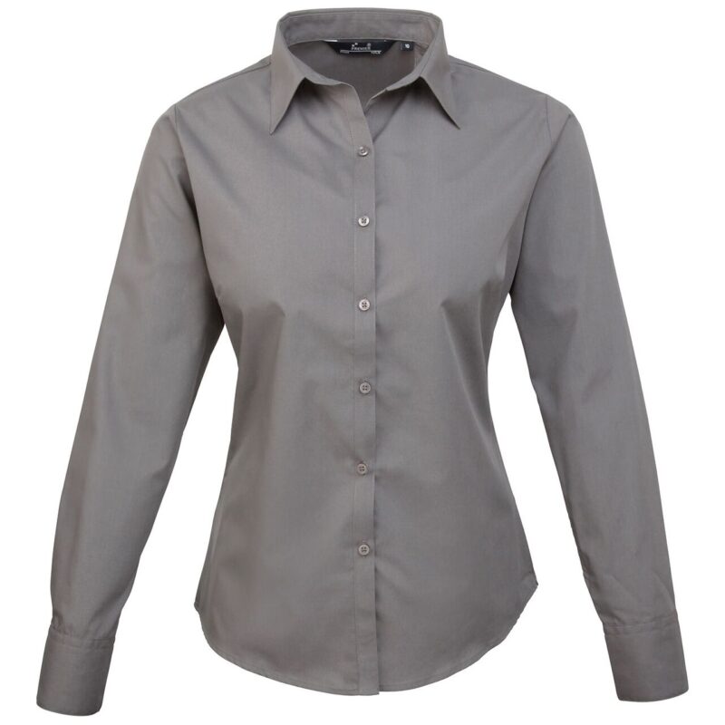 Premier Ladies Long Sleeve Poplin Blouse