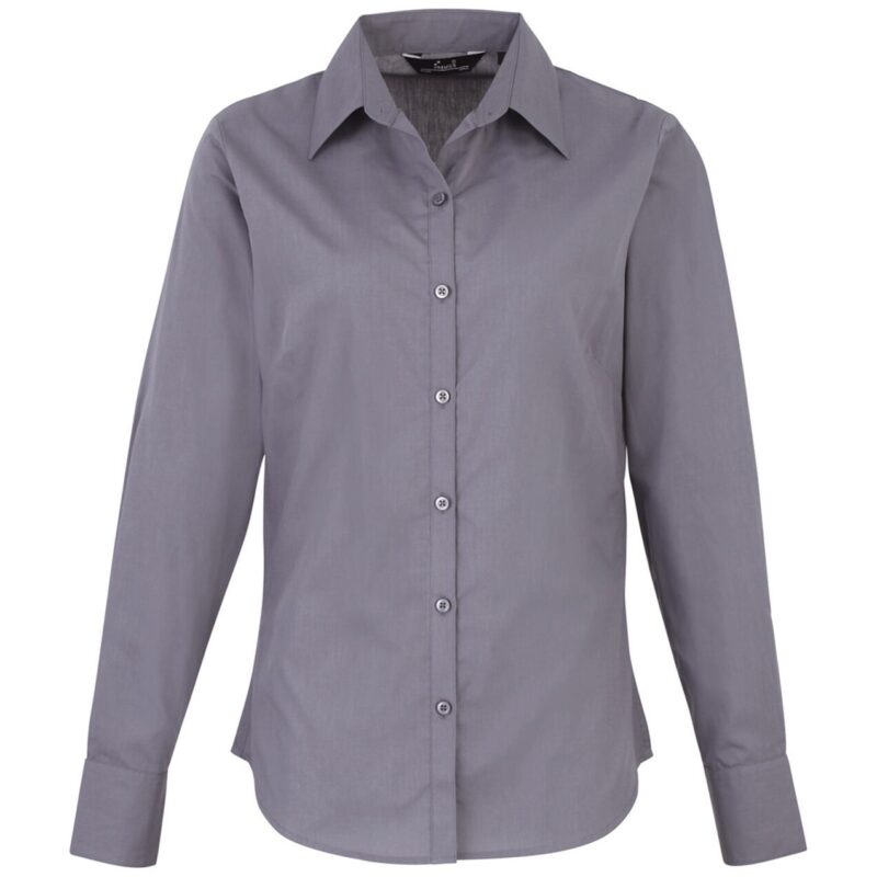 Premier Ladies Long Sleeve Poplin Blouse