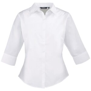 Premier Ladies 3/4 Sleeve Poplin Blouse