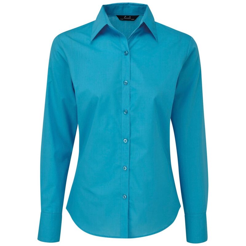 Premier Ladies Long Sleeve Poplin Blouse