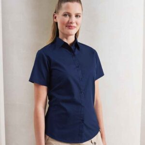 Premier Ladies Short Sleeve Poplin Blouse