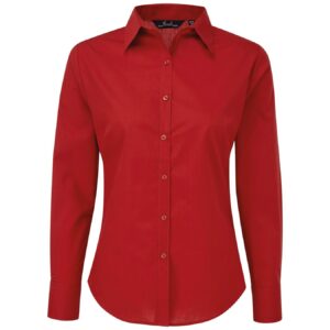Premier Ladies Long Sleeve Poplin Blouse