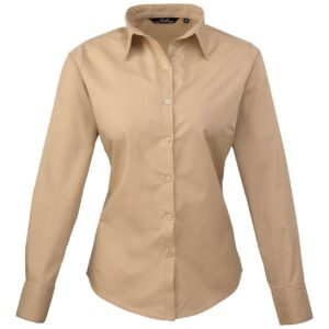 Premier Ladies Long Sleeve Poplin Blouse
