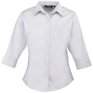 Premier Ladies 3/4 Sleeve Poplin Blouse