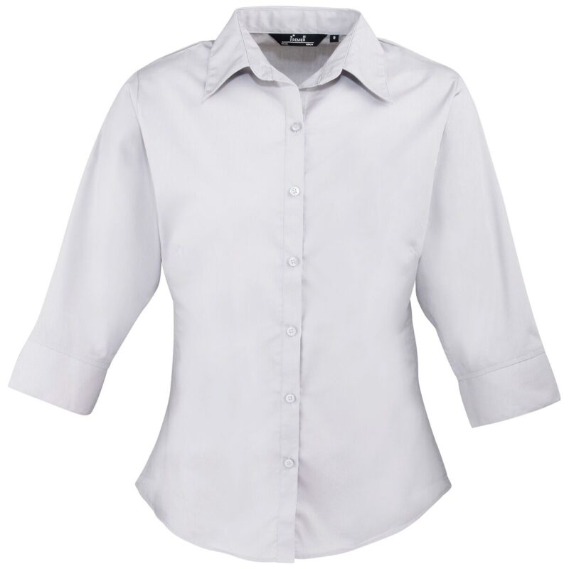 Premier Ladies 3/4 Sleeve Poplin Blouse