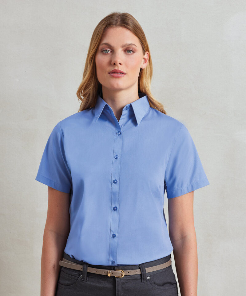 Premier Ladies Short Sleeve Poplin Blouse