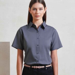 Premier Ladies Short Sleeve Poplin Blouse