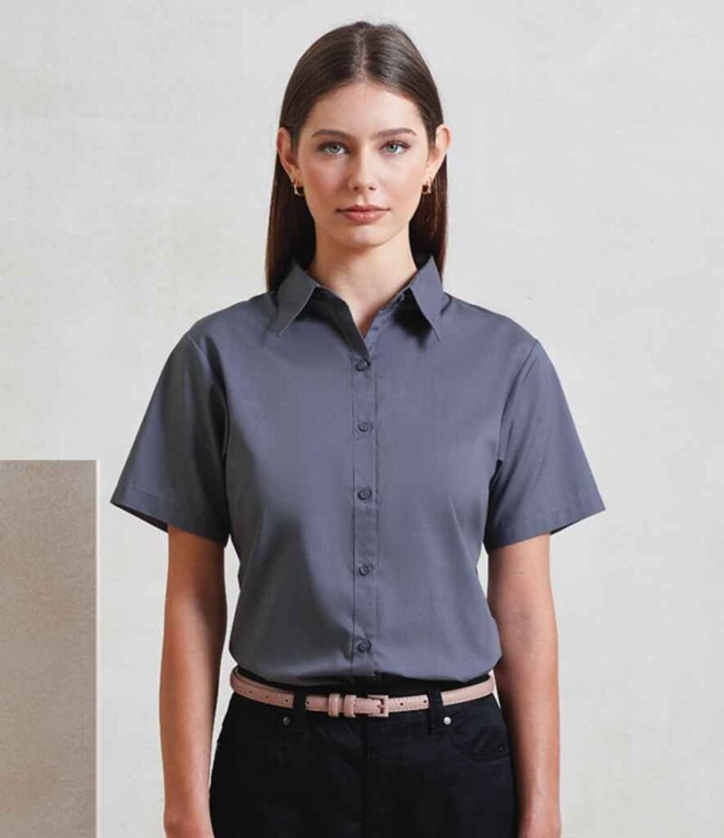 Premier Ladies Short Sleeve Poplin Blouse