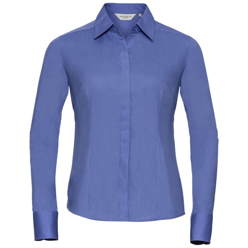 Russell Athletic Collection Ladies Long Sleeve Fitted Poplin Shirt