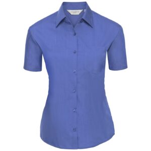 Russell Athletic Collection Ladies Short Sleeve Easy Care Poplin Shirt