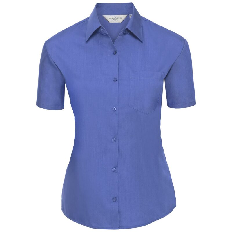 Russell Athletic Collection Ladies Short Sleeve Easy Care Poplin Shirt