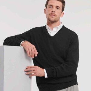Russell Athletic Collection Cotton Acrylic V Neck Sweater