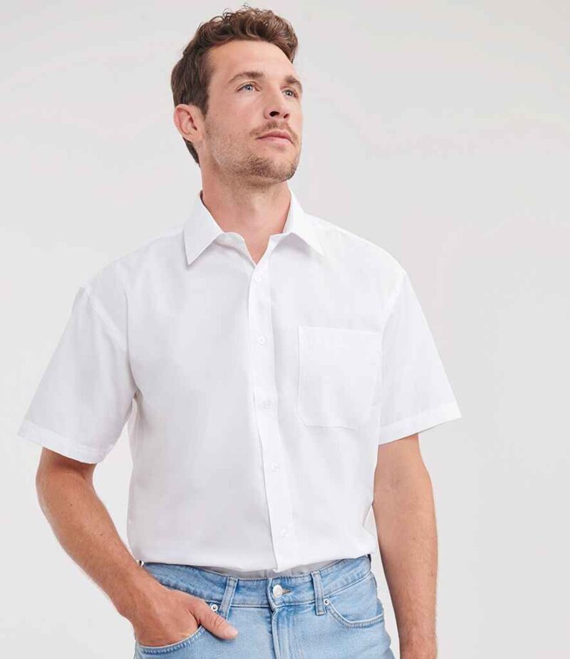 Russell Athletic Collection Short Sleeve Easy Care Poplin Shirt