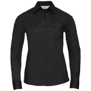 Russell Athletic Collection Ladies Long Sleeve Easy Care Poplin Shirt