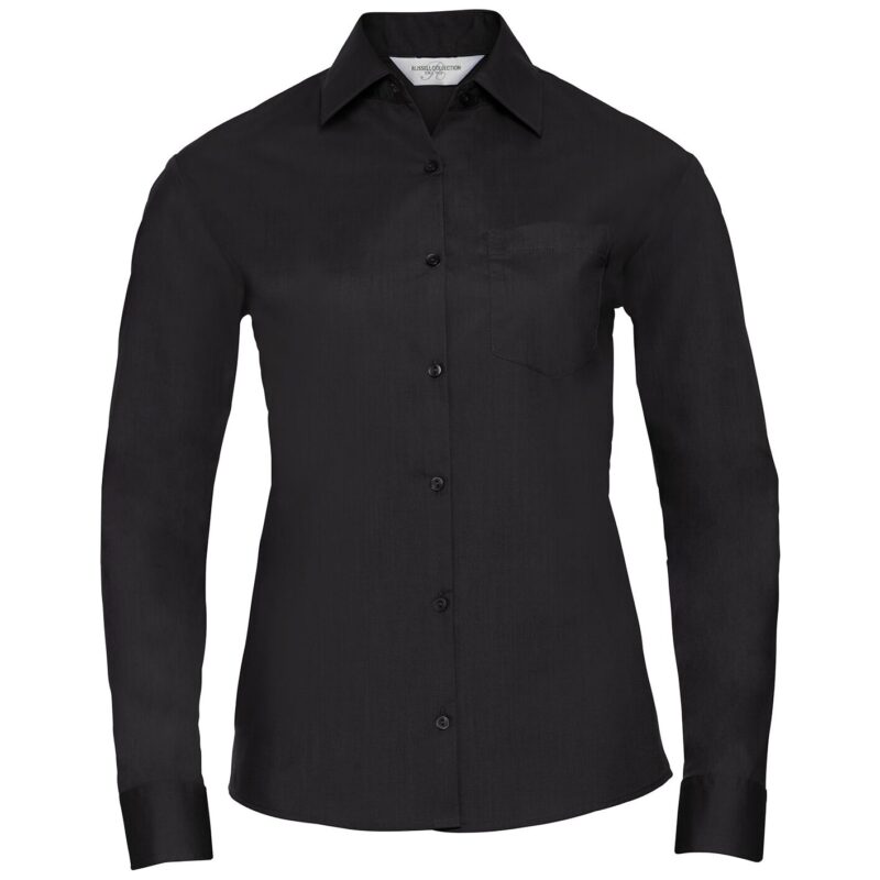 Russell Athletic Collection Ladies Long Sleeve Easy Care Poplin Shirt