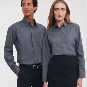 Russell Athletic Collection Long Sleeve Easy Care Poplin Shirt
