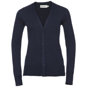 Russell Athletic Collection Ladies Cotton Acrylic V Neck Cardigan
