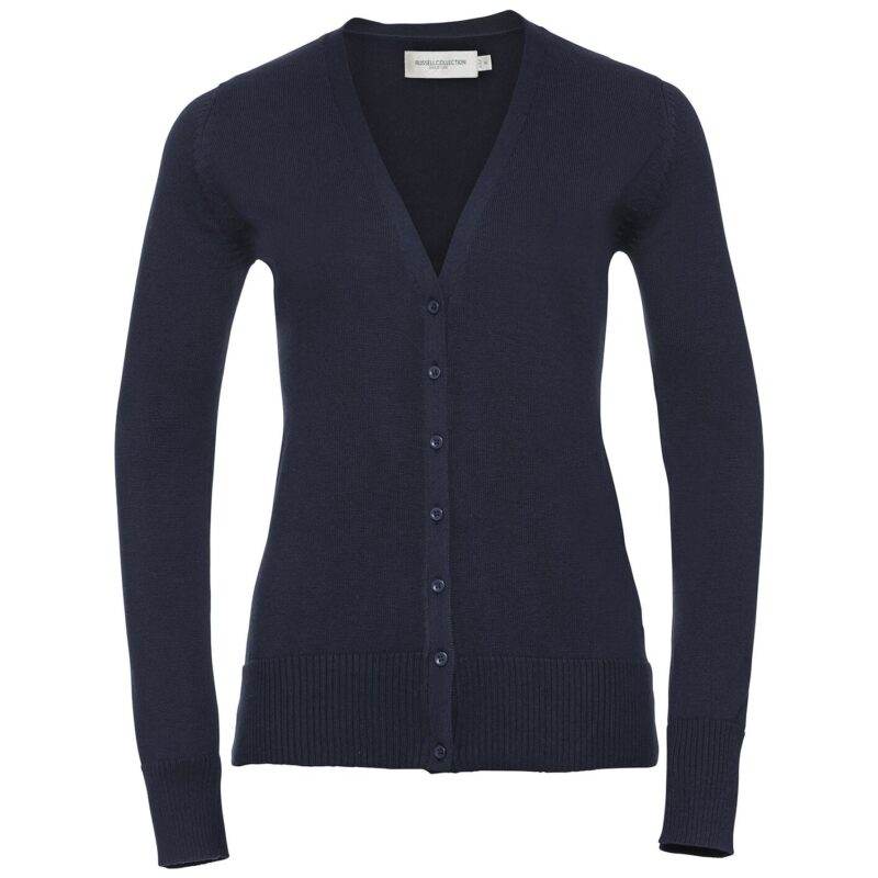 Russell Athletic Collection Ladies Cotton Acrylic V Neck Cardigan