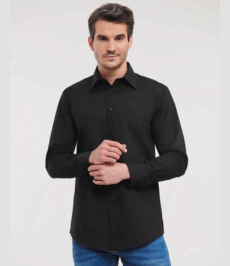 Russell Athletic Collection Long Sleeve Tailored Poplin Shirt
