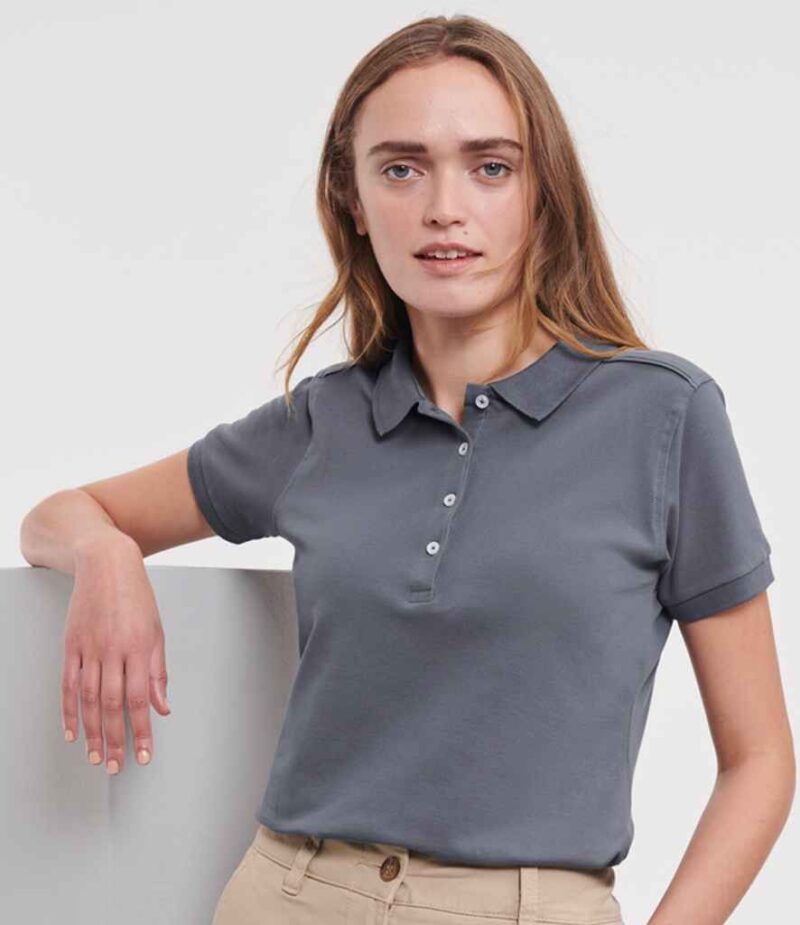 Russell Athletic Ladies Stretch Pique Polo Shirt