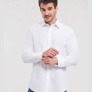 Russell Athletic Collection Long Sleeve Tailored Poplin Shirt