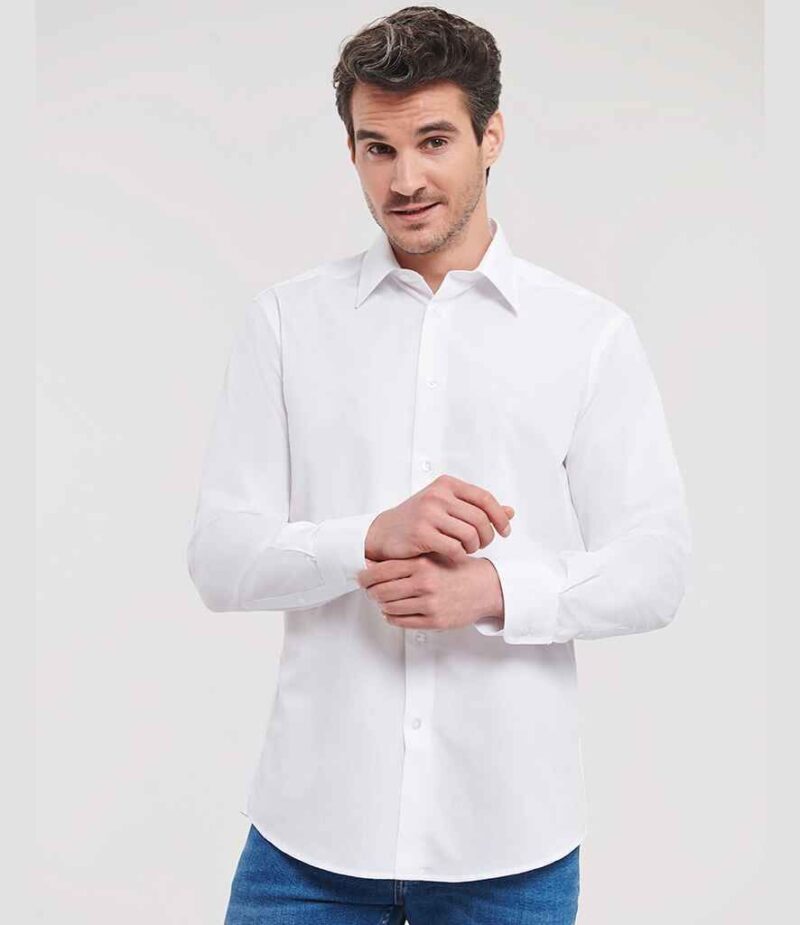 Russell Athletic Collection Long Sleeve Tailored Poplin Shirt