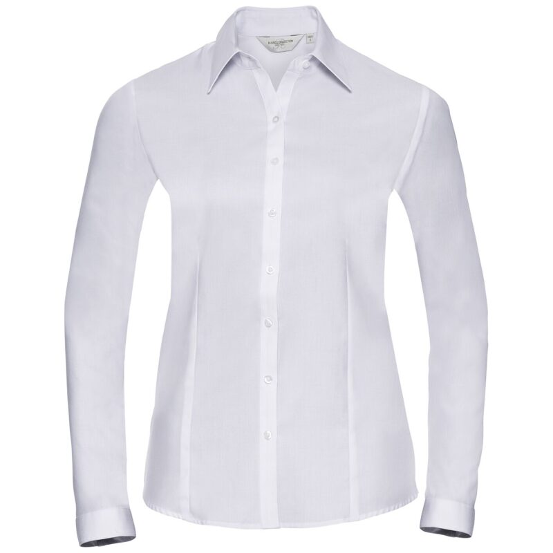 Russell Athletic Collection Ladies Long Sleeve Herringbone Shirt