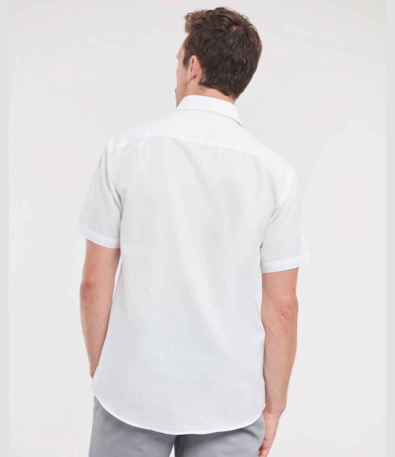 Russell Athletic Collection Short Sleeve Tailored Oxford Shirt