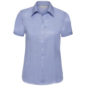 Russell Athletic Collection Ladies Short Sleeve Herringbone Shirt
