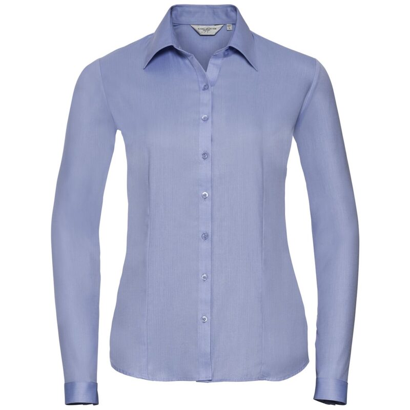 Russell Athletic Collection Ladies Long Sleeve Herringbone Shirt
