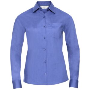 Russell Athletic Collection Ladies Long Sleeve Easy Care Poplin Shirt