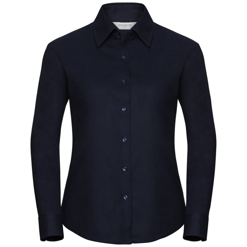 Russell Athletic Collection Ladies Long Sleeve Easy Care Oxford Shirt