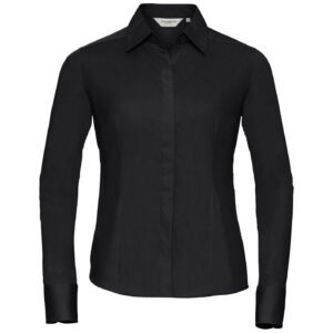 Russell Athletic Collection Ladies Long Sleeve Fitted Poplin Shirt