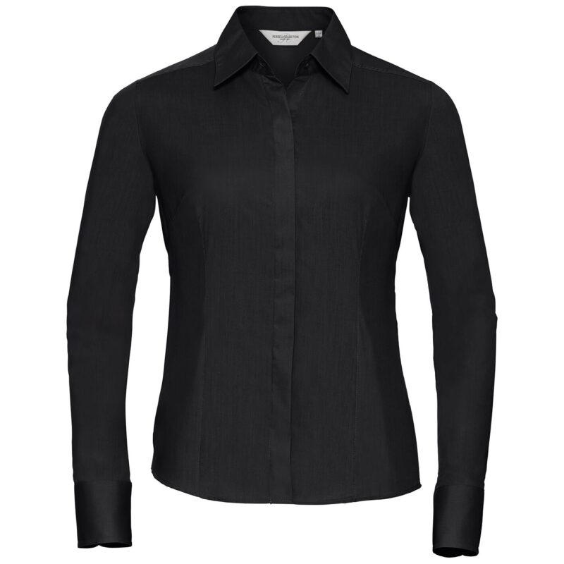 Russell Athletic Collection Ladies Long Sleeve Fitted Poplin Shirt