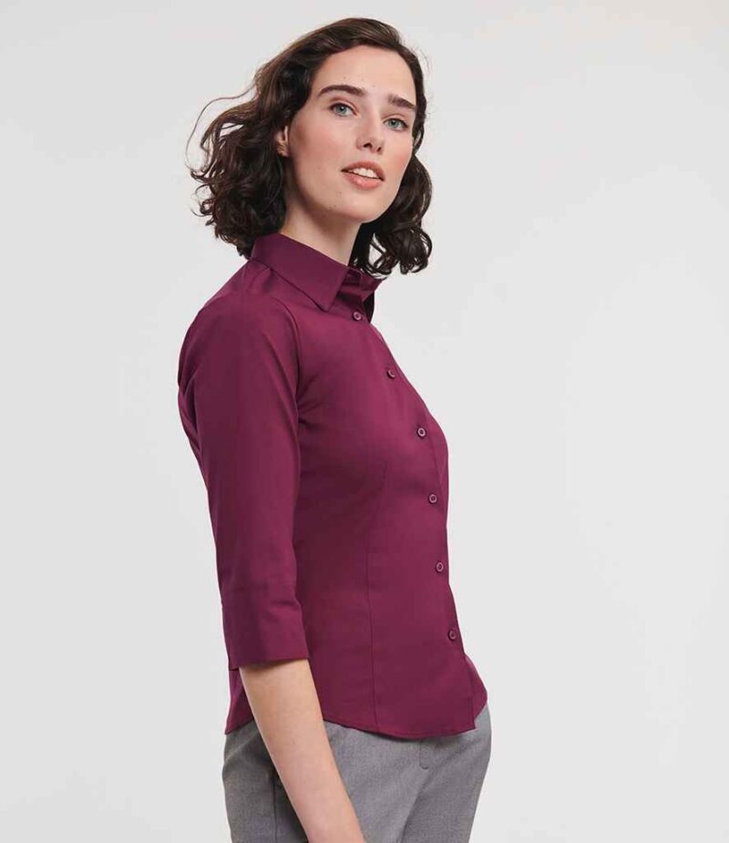 Russell Athletic Collection Ladies 3/4 Sleeve Easy Care Fitted Shirt