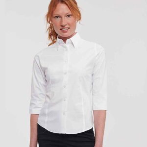 Russell Athletic Collection Ladies 3/4 Sleeve Easy Care Fitted Shirt