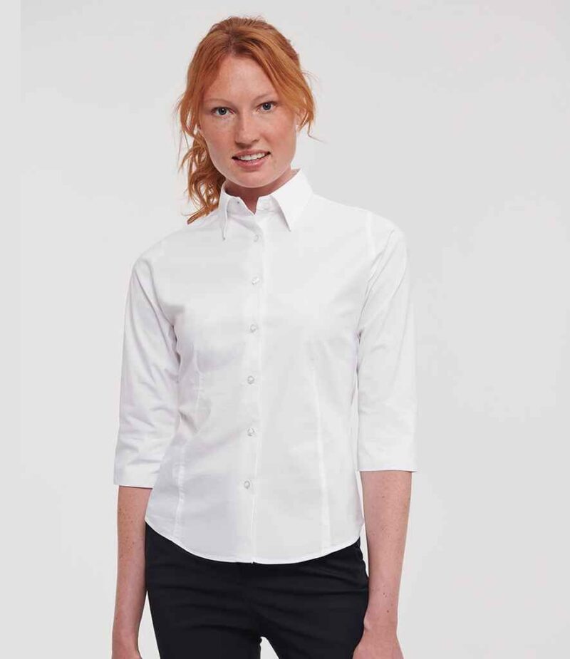 Russell Athletic Collection Ladies 3/4 Sleeve Easy Care Fitted Shirt