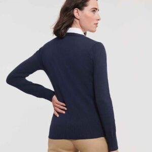 Russell Athletic Collection Ladies Cotton Acrylic V Neck Cardigan