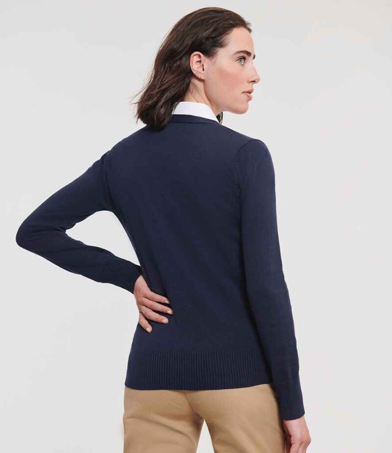 Russell Athletic Collection Ladies Cotton Acrylic V Neck Cardigan