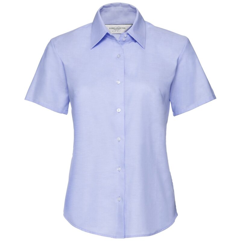 Russell Athletic Collection Ladies Short Sleeve Easy Care Oxford Shirt