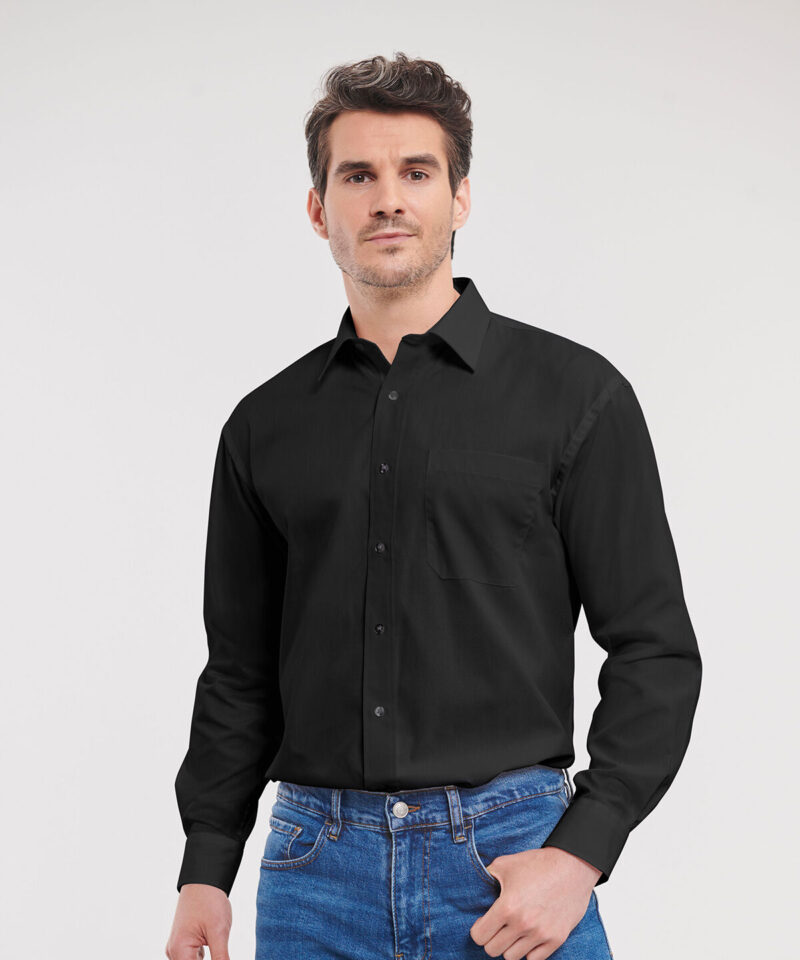 Russell Athletic Collection Long Sleeve Easy Care Cotton Poplin Shirt