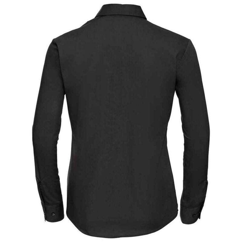 Russell Athletic Collection Ladies Long Sleeve Easy Care Cotton Poplin Shirt