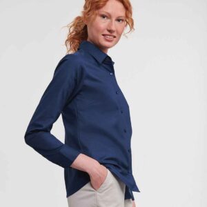 Russell Athletic Collection Ladies Long Sleeve Easy Care Oxford Shirt