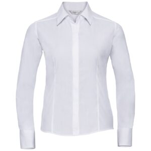 Russell Athletic Collection Ladies Long Sleeve Fitted Poplin Shirt